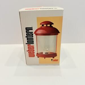 Vintage Lars Weber Red Rain Proof Candle Lantern Lars Sweden Original Box (HG01)